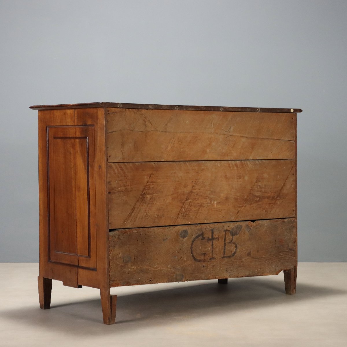 Commode Ancienne Noyer Bronze 3 Tiroirs Italie Fin du XVIIIe Siècle-photo-7