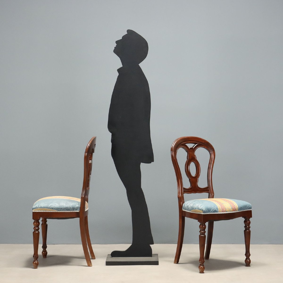 Walnut Chairs With Open-back Design, Italy, Mid-19th Century-photo-2