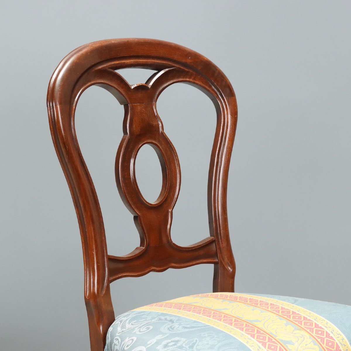 Walnut Chairs With Open-back Design, Italy, Mid-19th Century-photo-3