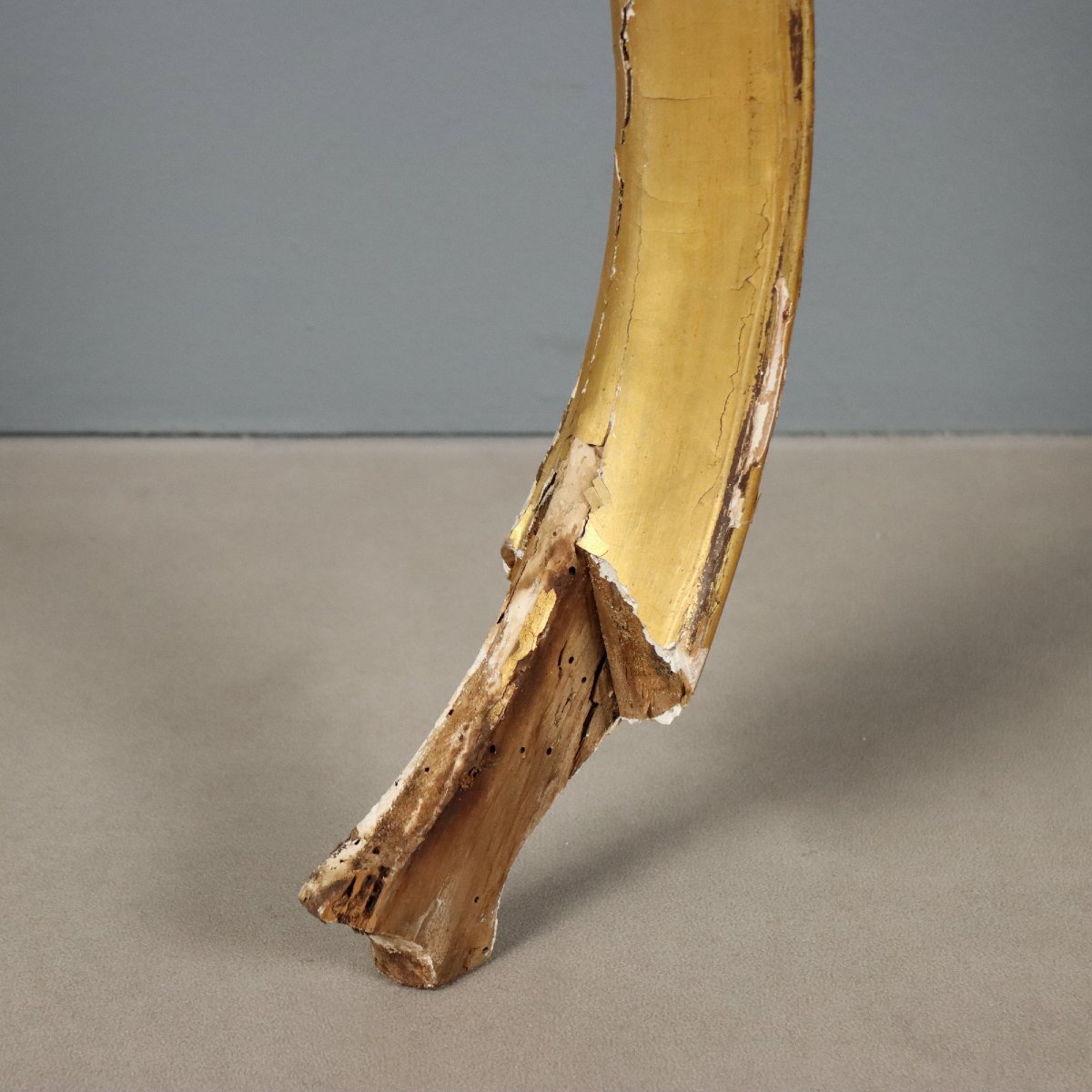 Console en Bois Doré avec Plateau en Marbre - Italie XIXe Siècle-photo-4