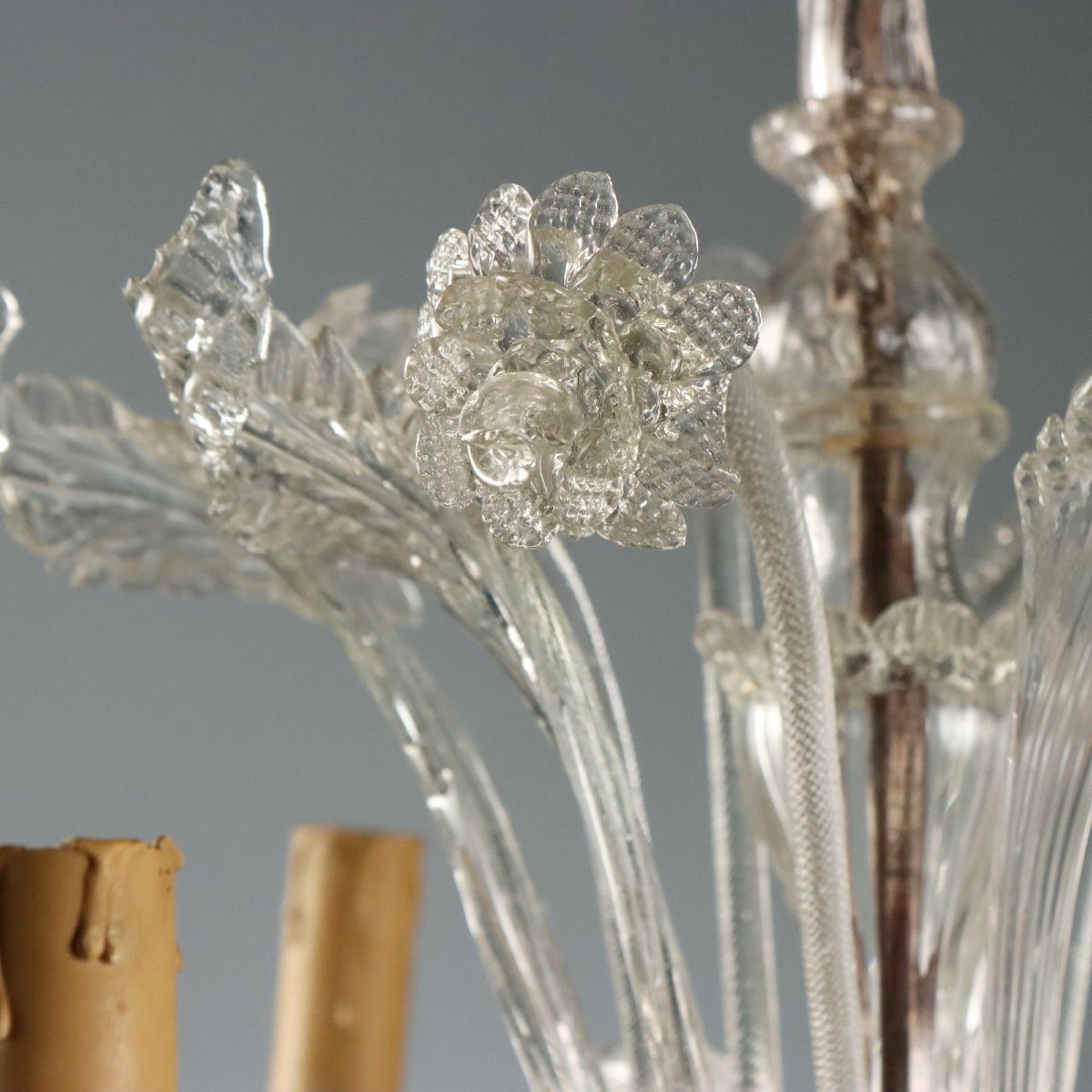 Lampes de Tables Anciennes Verre Soufflé Murano XIXe Siècle-photo-2
