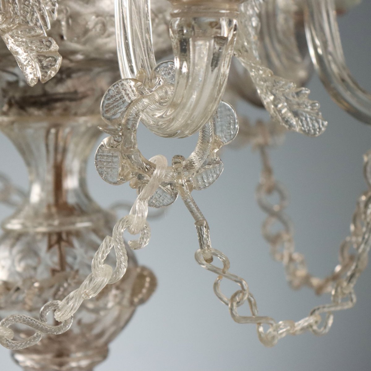 Lampes de Tables Anciennes Verre Soufflé Murano XIXe Siècle-photo-5