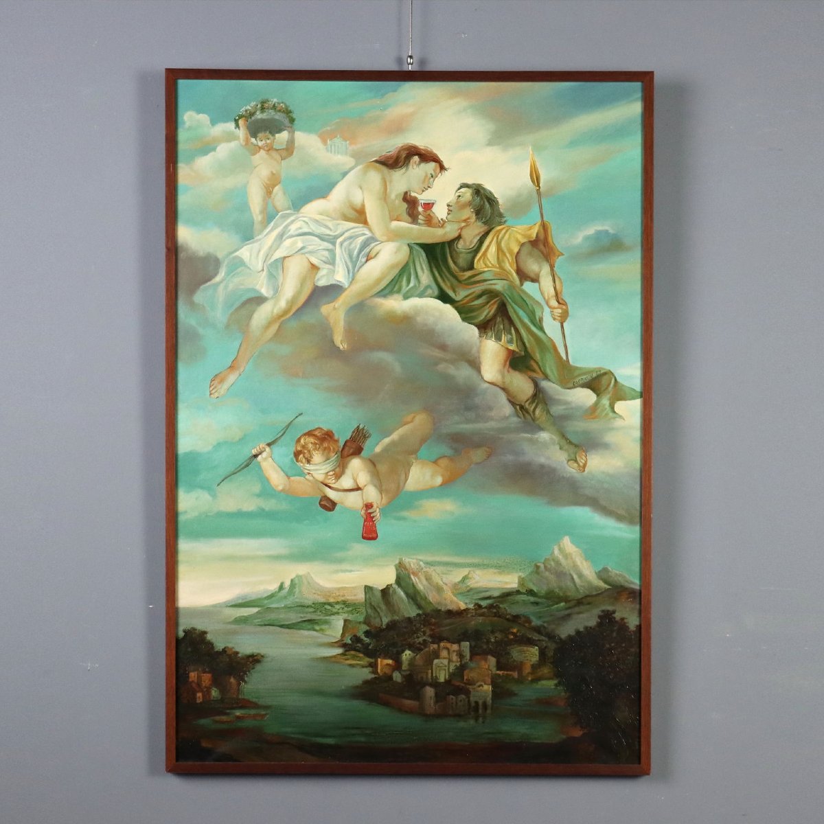 Contemporary Painting Signed A. Cappuccio Homage To Davide Campari 1987