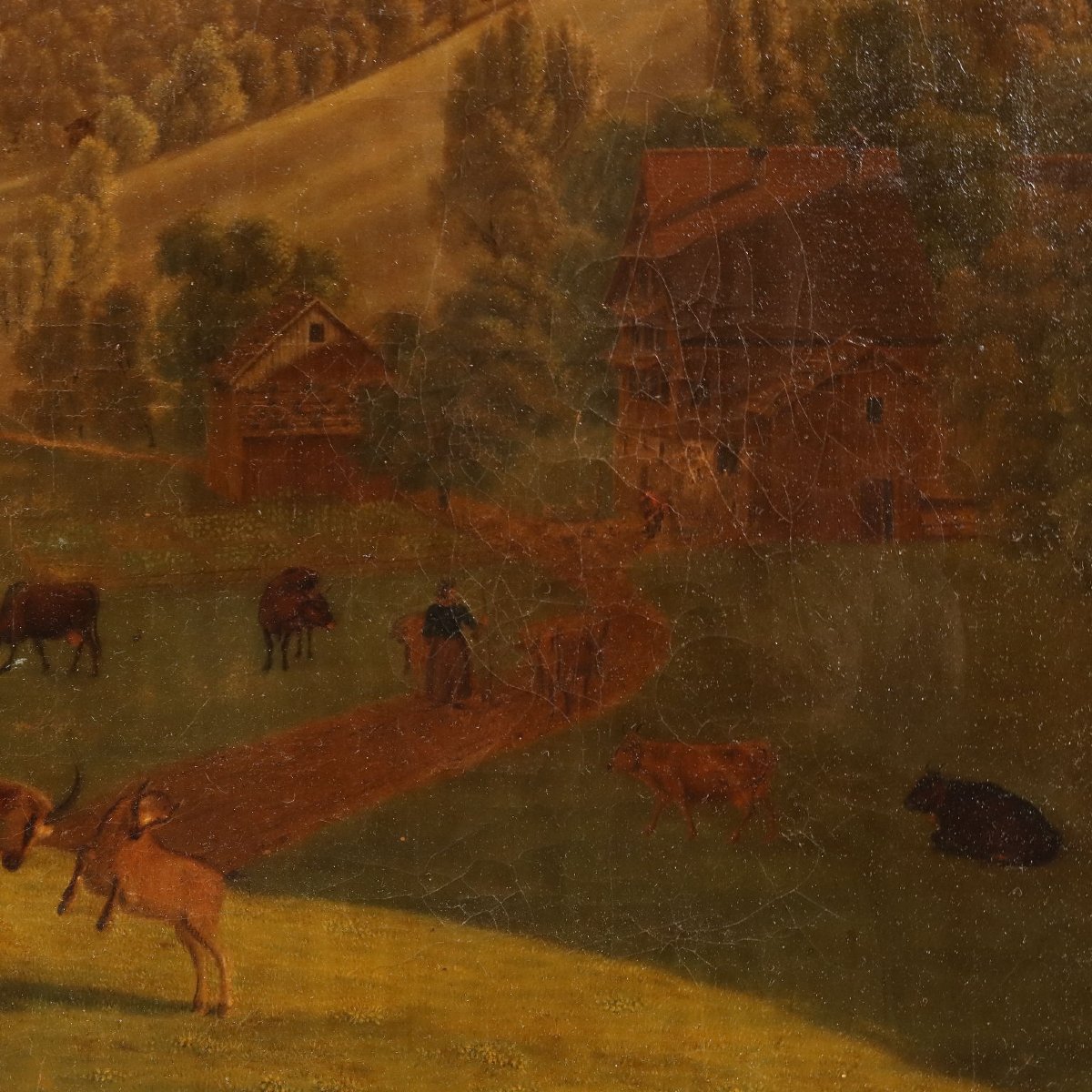 Antique Painting Signed E. Rudolf Biedermann XIX Century-photo-3