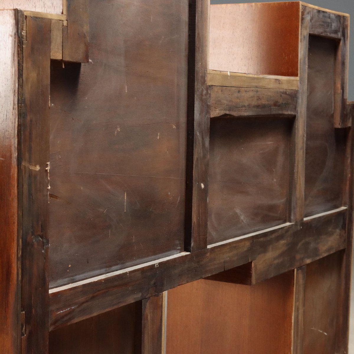 Vintage Display Cabinet Exotic Wood Design Italy 1980s-photo-2