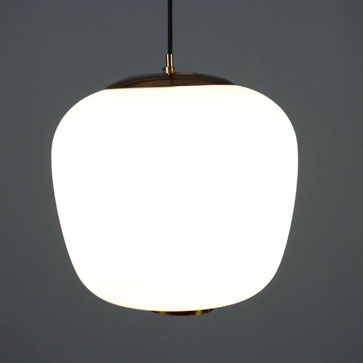 Lampe Stilnovo Vintage Verre Opalin Métal Design Années 1960 Originale-photo-4