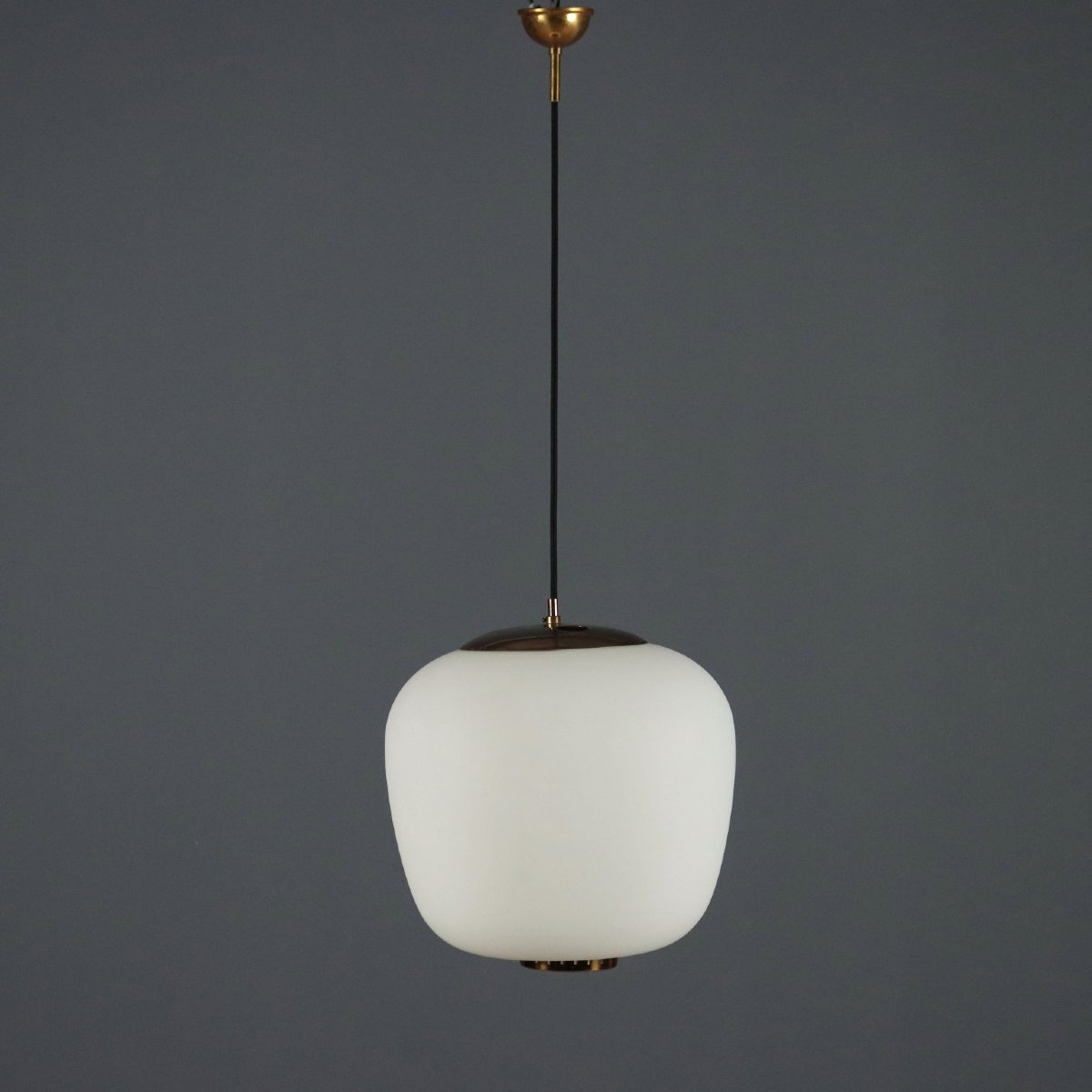 Lampe Stilnovo Vintage Verre Opalin Métal Design Années 1960 Originale-photo-3