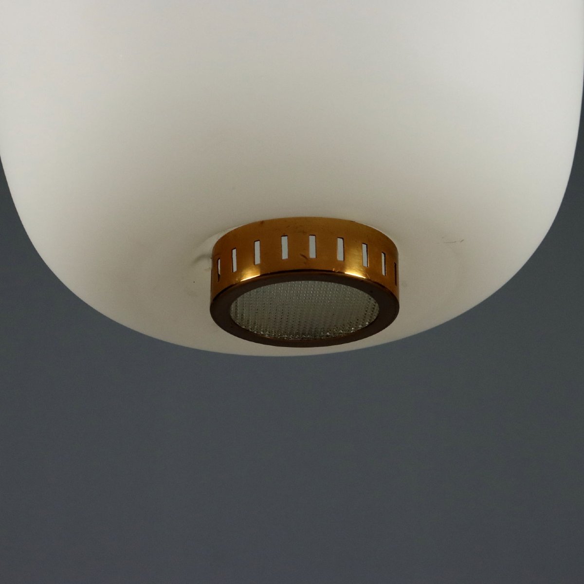 Lampe Stilnovo Vintage Verre Opalin Métal Design Années 1960 Originale-photo-4
