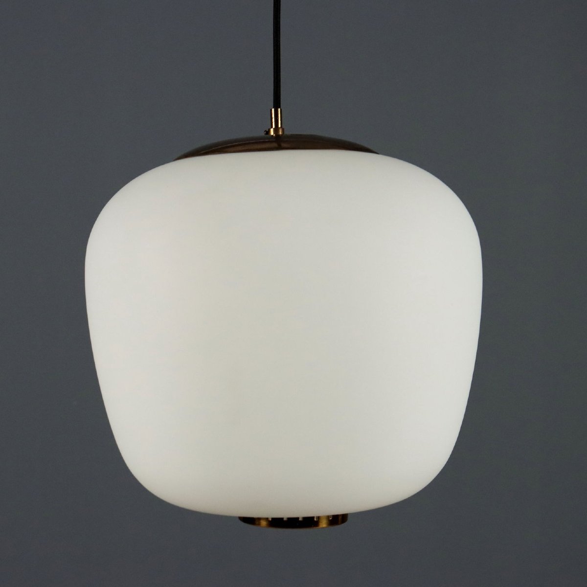 Lampe Stilnovo Vintage Verre Opalin Métal Design Années 1960 Originale-photo-5