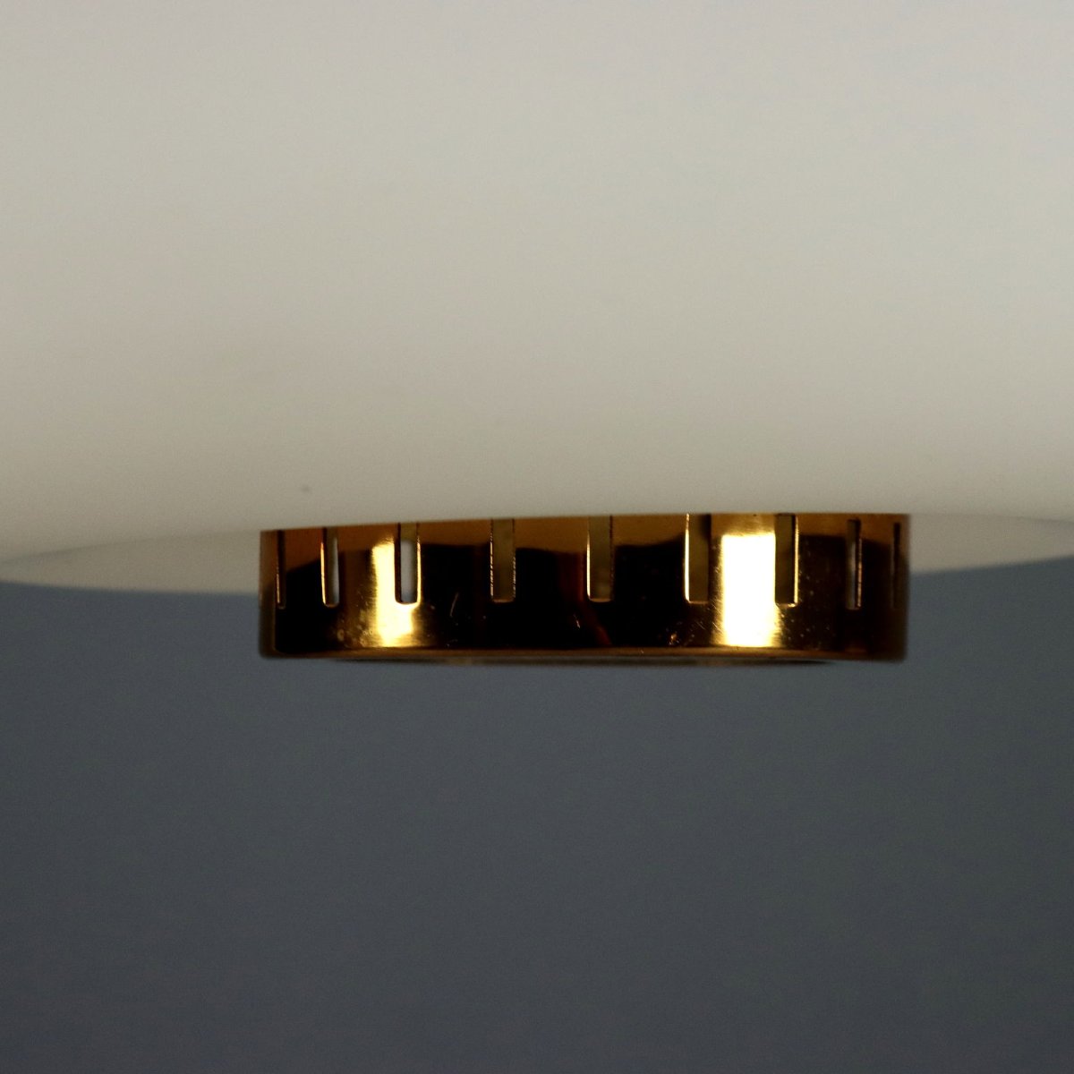 Lampe Stilnovo Vintage Verre Opalin Métal Design Années 1960 Originale-photo-6
