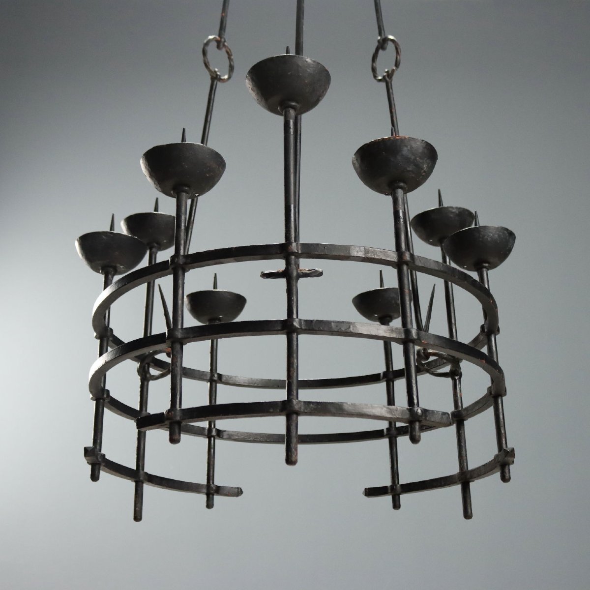 Lustre en Fer Forgé d'Alberto Gerardi  Italie, début du XIXe siècle-photo-2