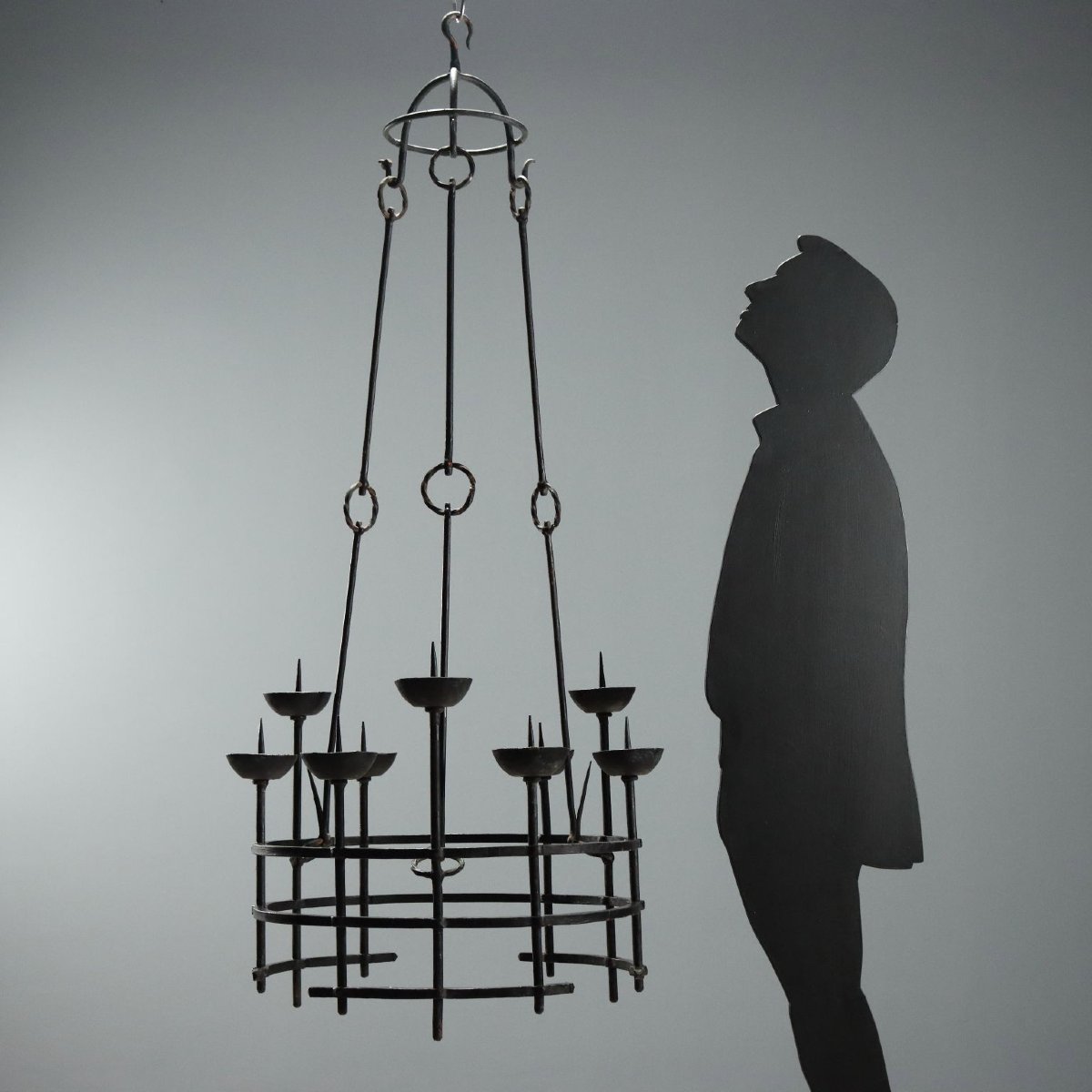 Lustre en Fer Forgé d'Alberto Gerardi  Italie, début du XIXe siècle-photo-3