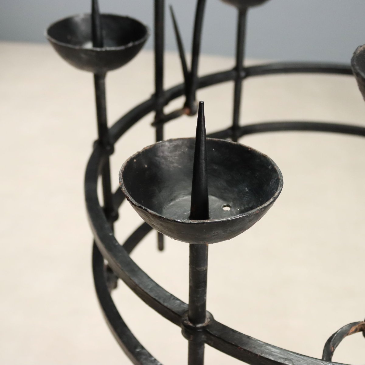 Lustre en Fer Forgé d'Alberto Gerardi  Italie, début du XIXe siècle-photo-2