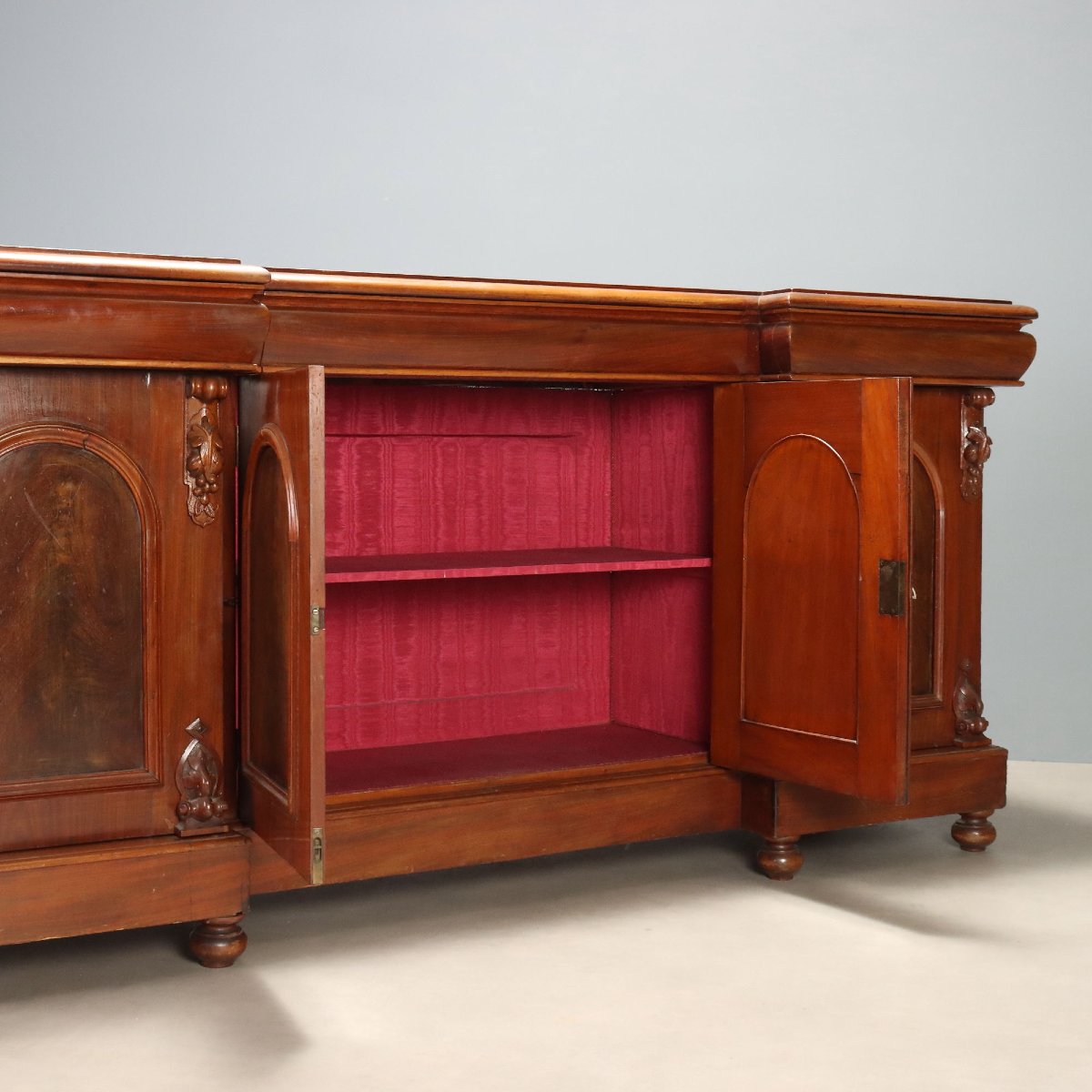 Victorian Mahogany Carved Sideboard, England, Late 19th Century-photo-3