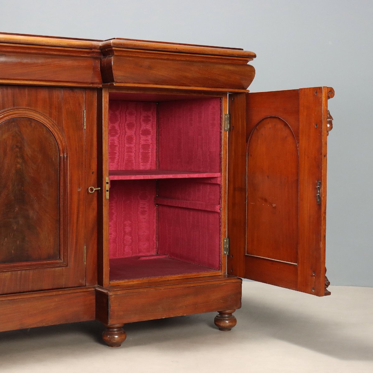 Victorian Mahogany Carved Sideboard, England, Late 19th Century-photo-2