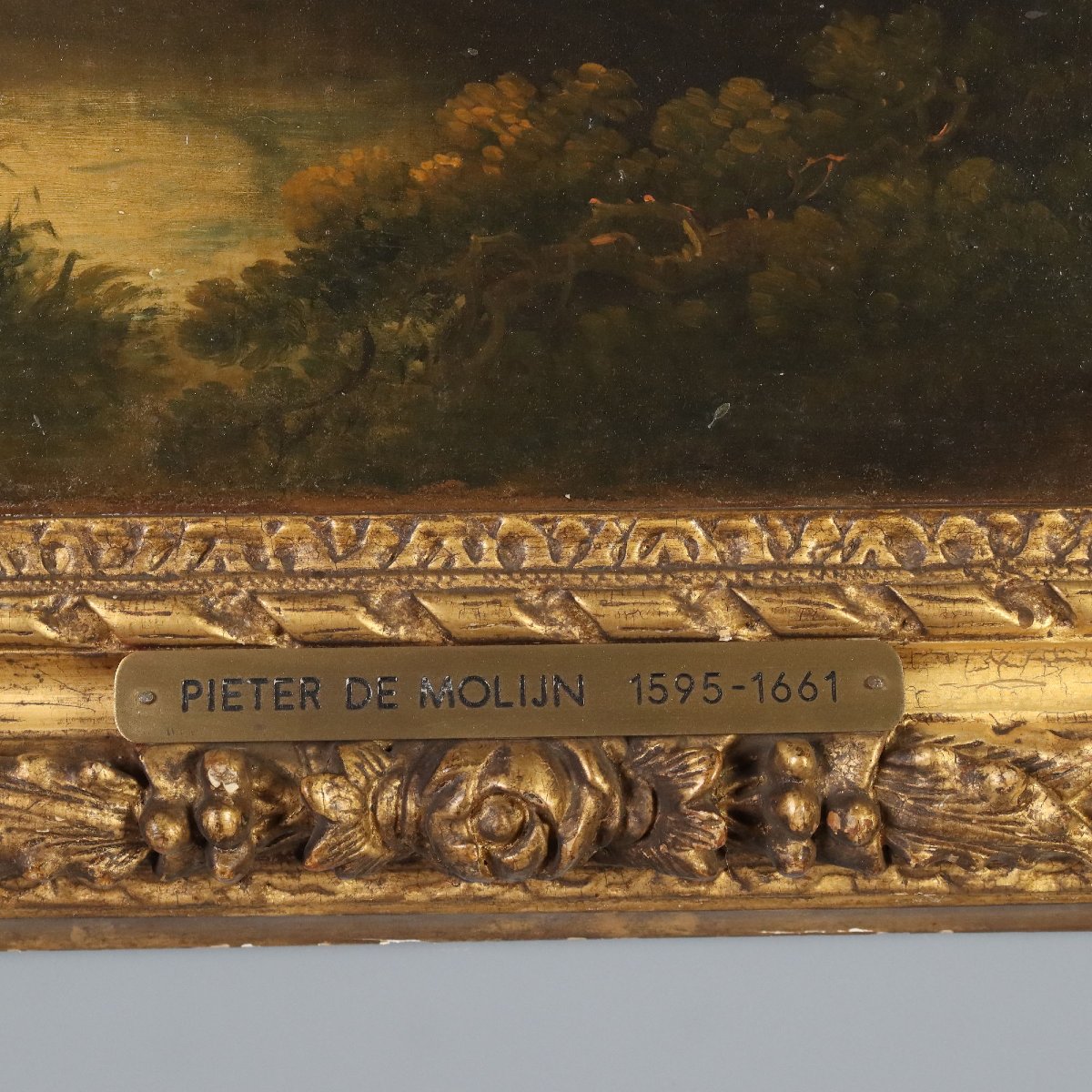 Antique Painting Landscape With Figures Oil On Canvas Netherlands '700-photo-5
