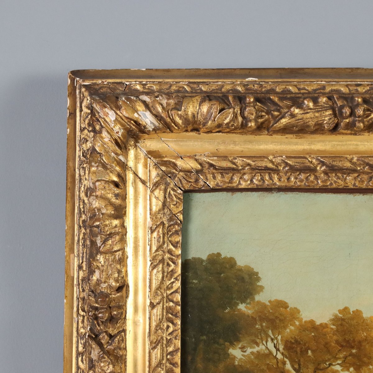 Antique Painting Landscape With Figures Oil On Canvas Netherlands '700-photo-6