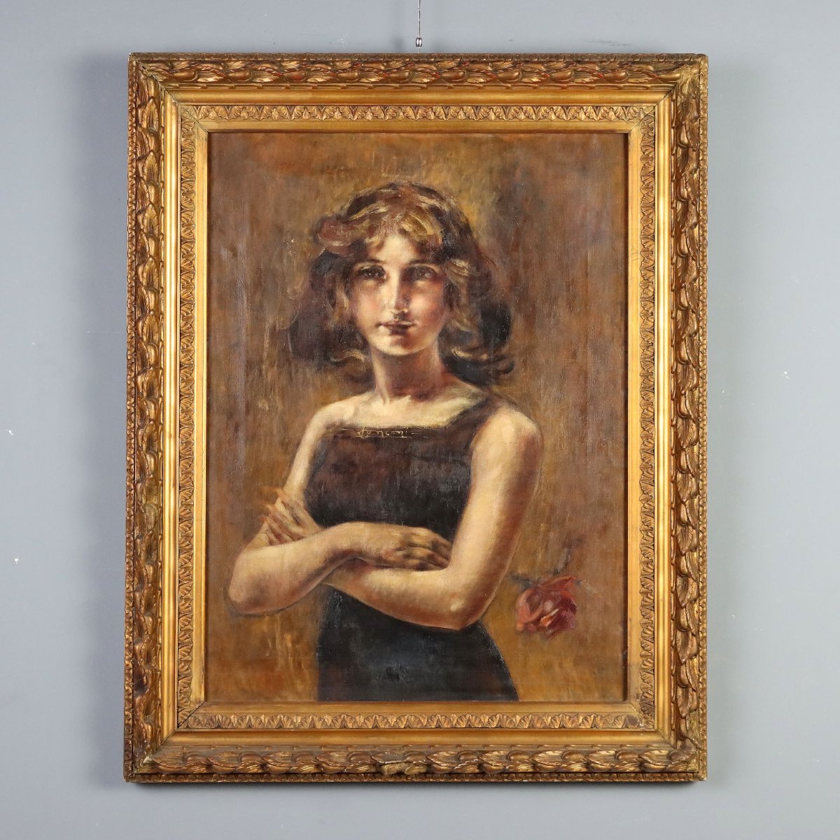 Antique Painting Signed Luigi Conconi Oil On Canvas Italy XIX Century