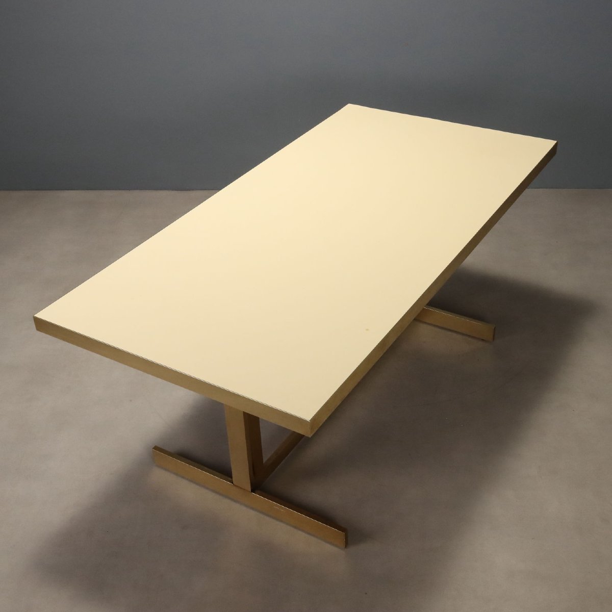 Table Vintage Mario Sabot Laiton Laminé Italie Années 1980 Originale-photo-3