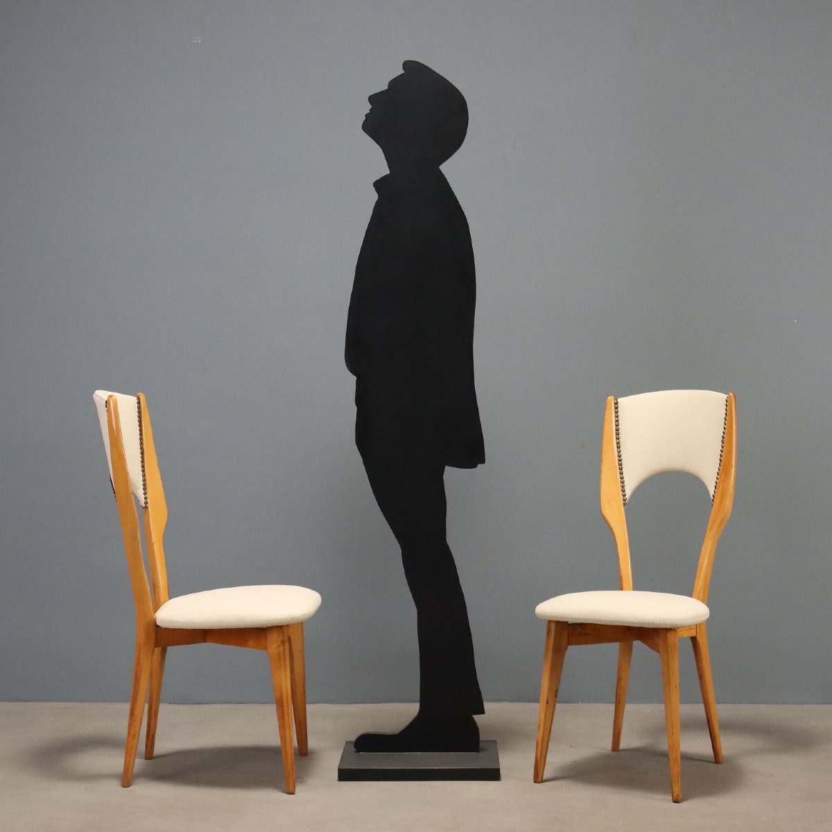 Vintage Chairs Beech Leatherette Design Italy 1960s Originals-photo-2