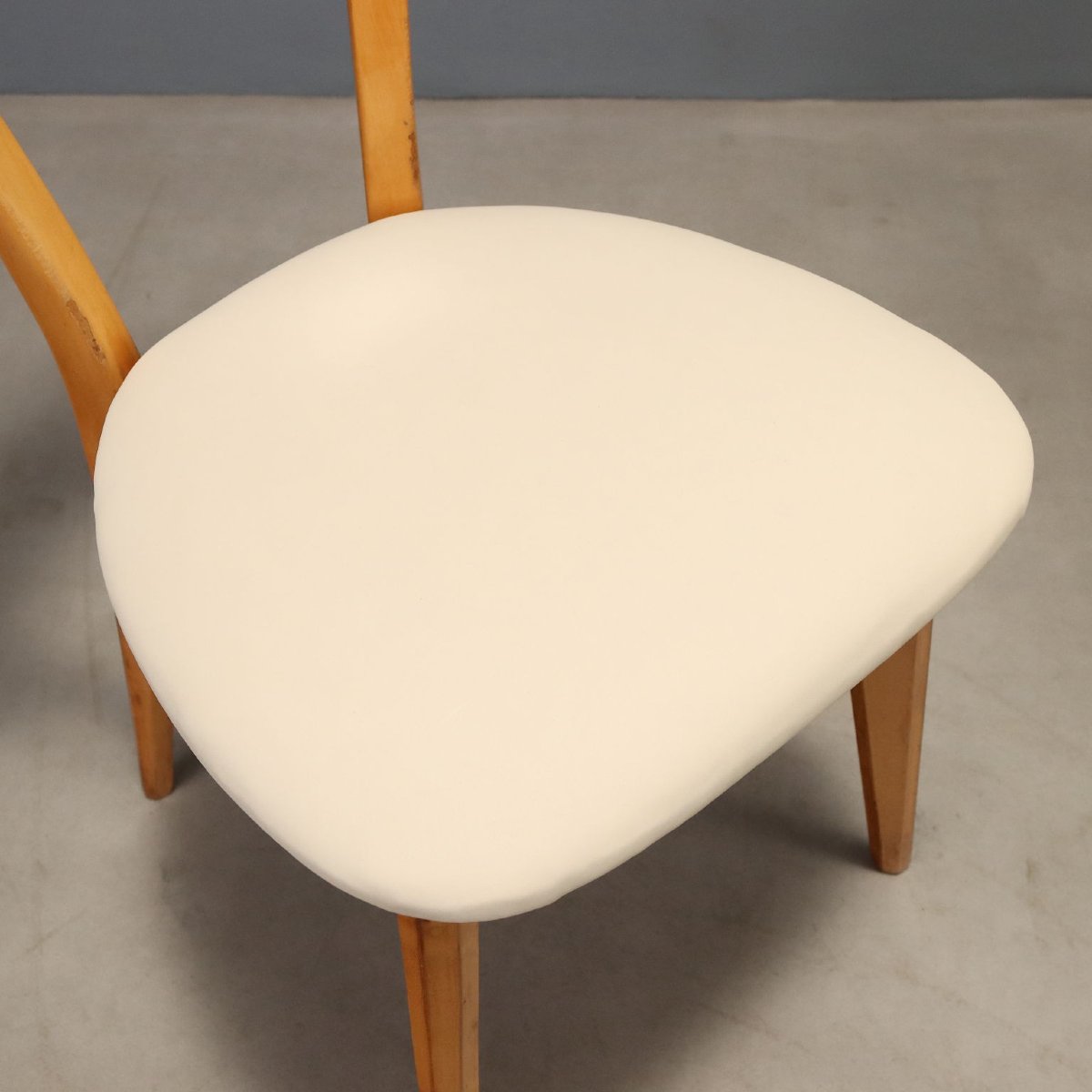Vintage Chairs Beech Leatherette Design Italy 1960s Originals-photo-1