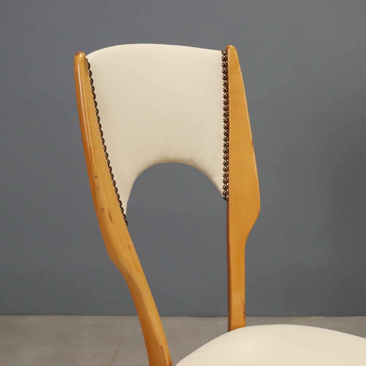 Vintage Chairs Beech Leatherette Design Italy 1960s Originals-photo-4