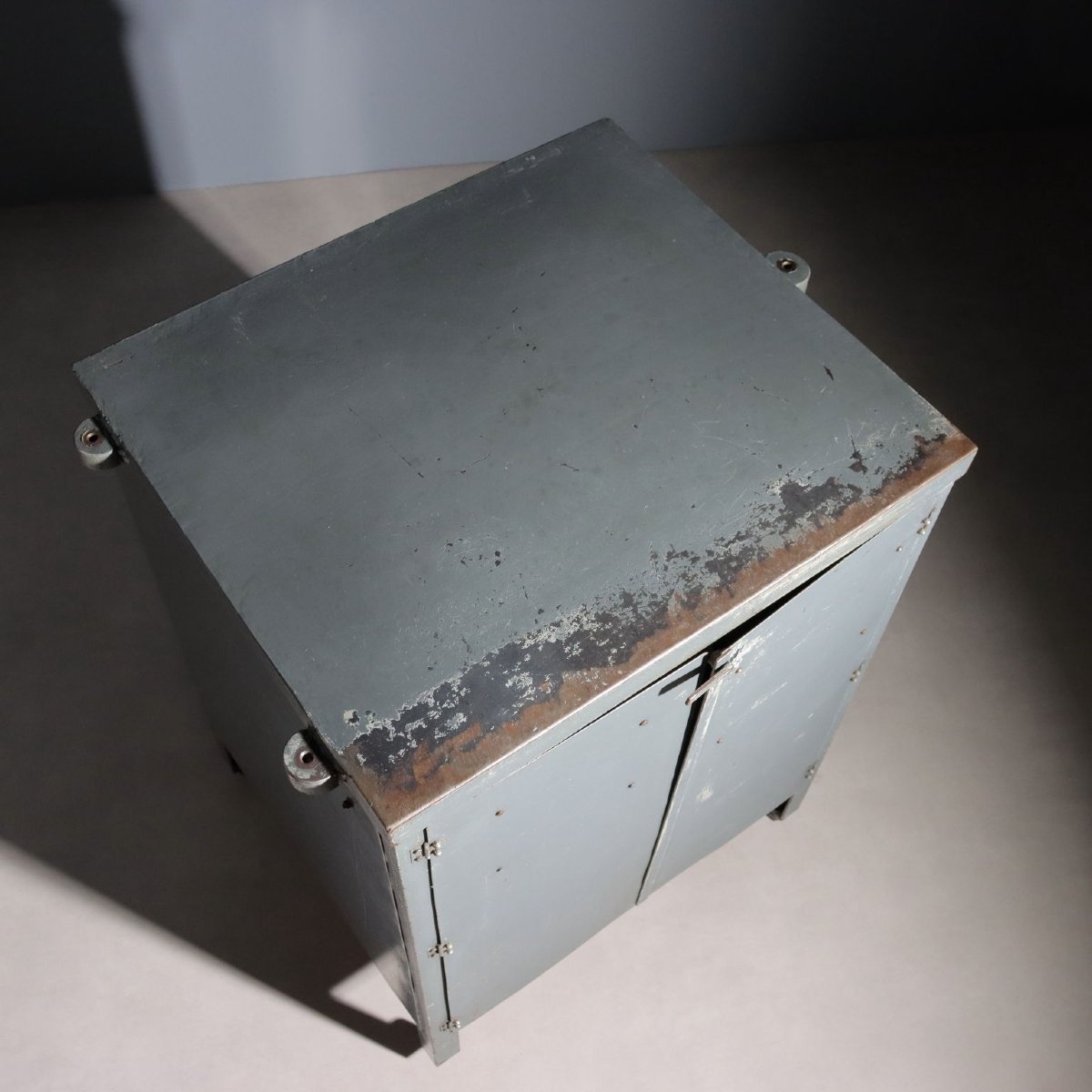 Vintage Industrial Cabinet Design Wood Metal Italy 1960s Original-photo-4