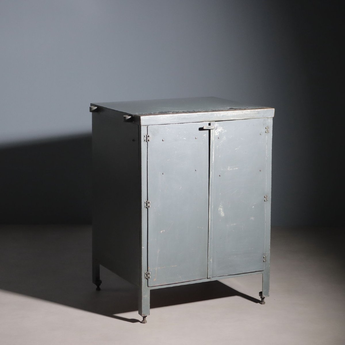 Vintage Industrial Cabinet Design Wood Metal Italy 1960s Original