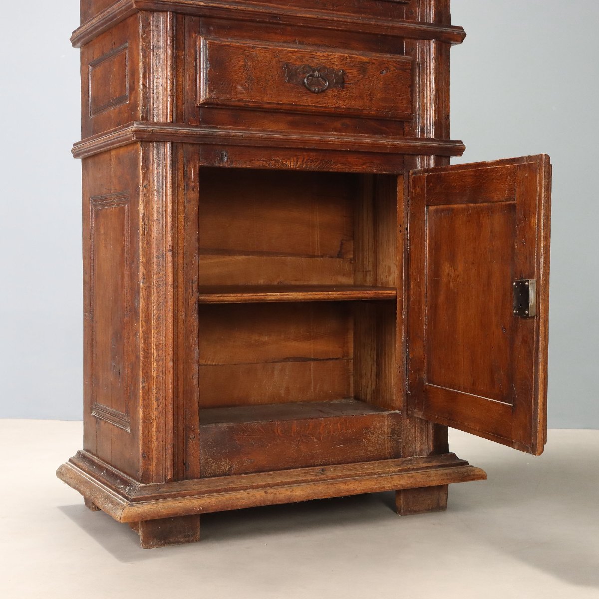 Buffet en Chêne de Style Baroque avec Coffre-fort Italie, fin du XIXe siècle-photo-4