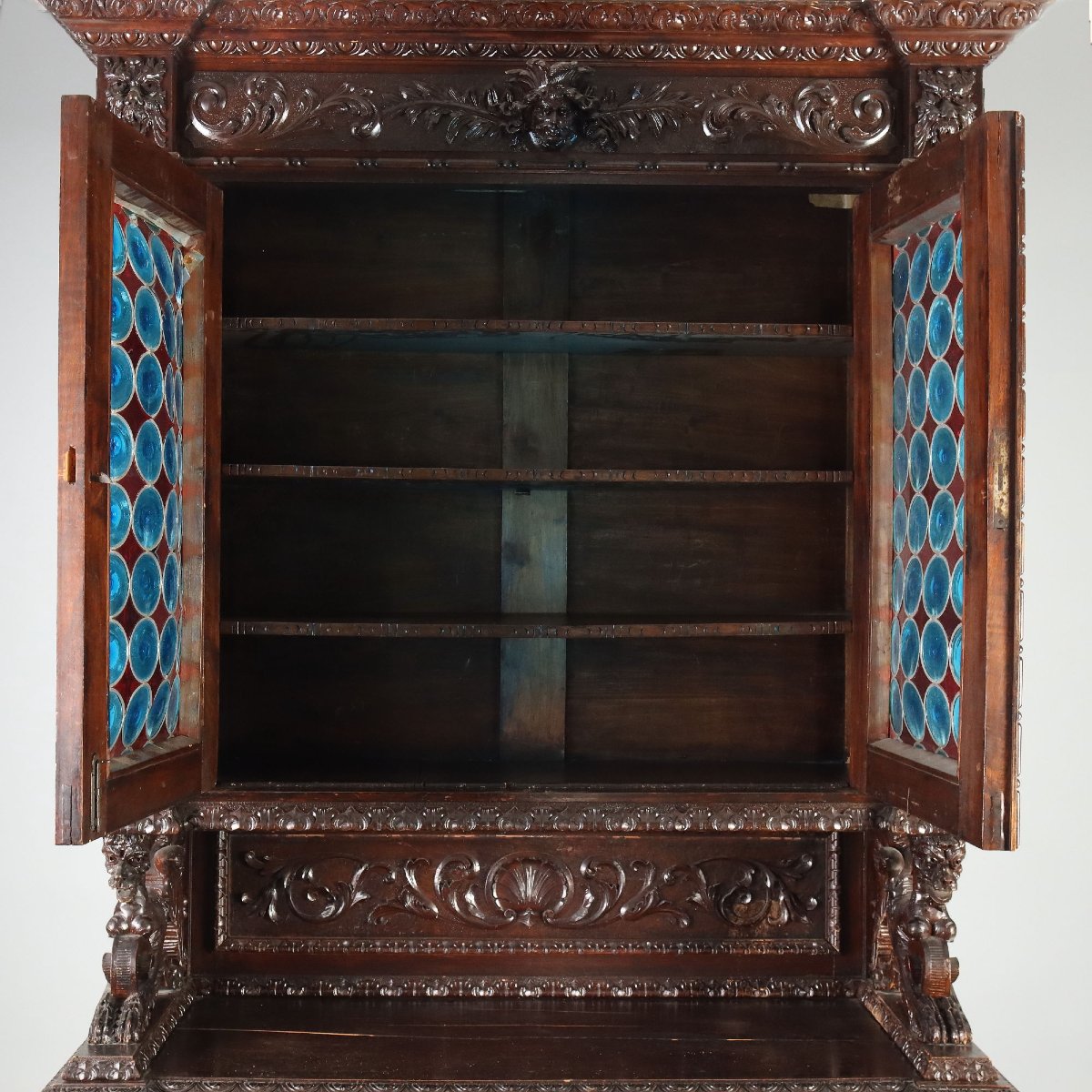 Buffet Néo-Baroque en Noyer - Italie XIXe Siècle-photo-3