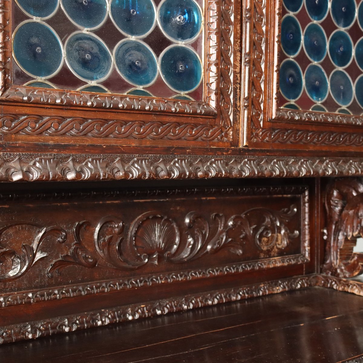 Buffet Néo-Baroque en Noyer - Italie XIXe Siècle-photo-6