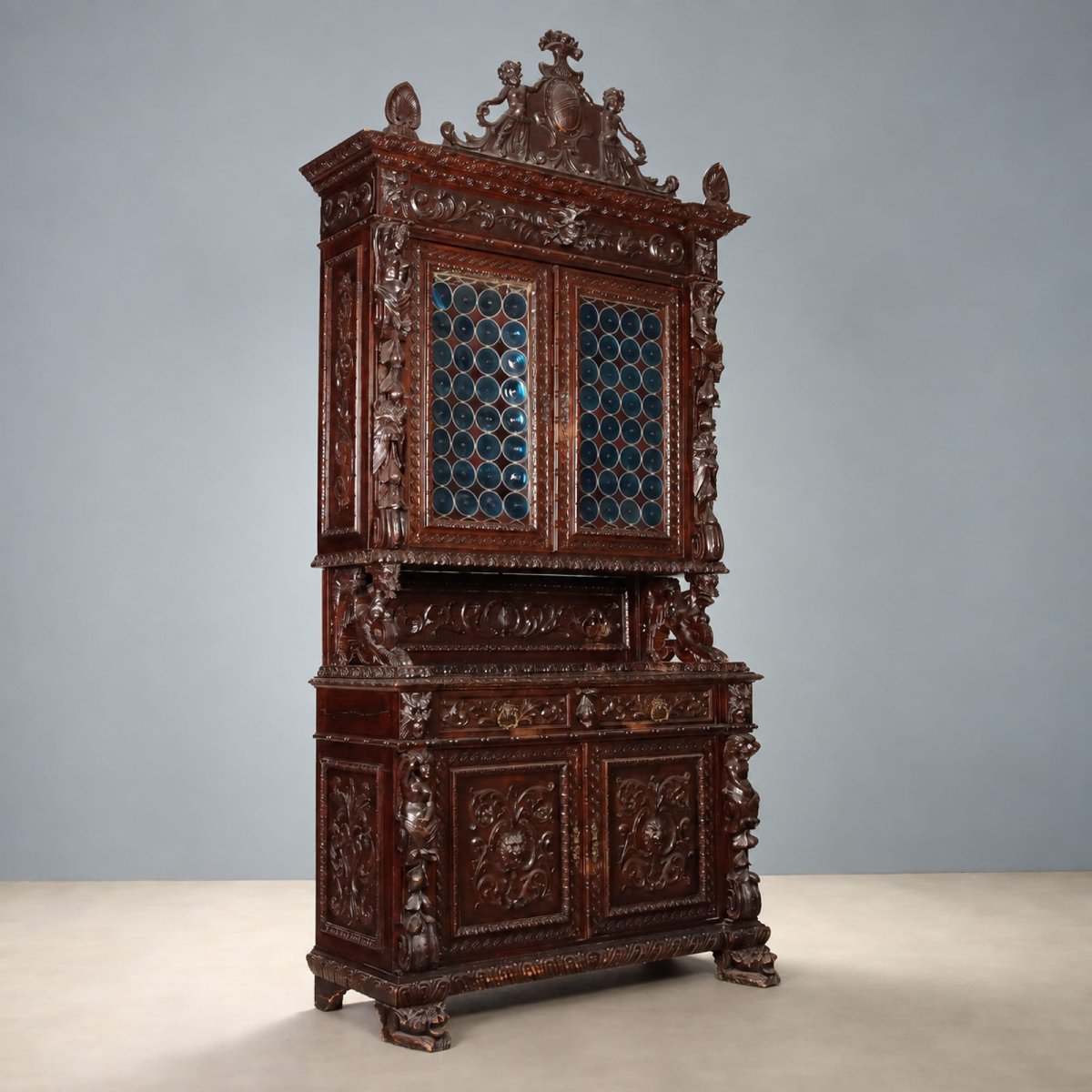 Buffet Néo-Baroque en Noyer - Italie XIXe Siècle