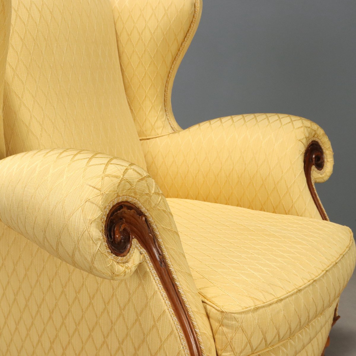 Paire de Fauteuils en Noyer Sculpté - Italie XXe Siècle-photo-1