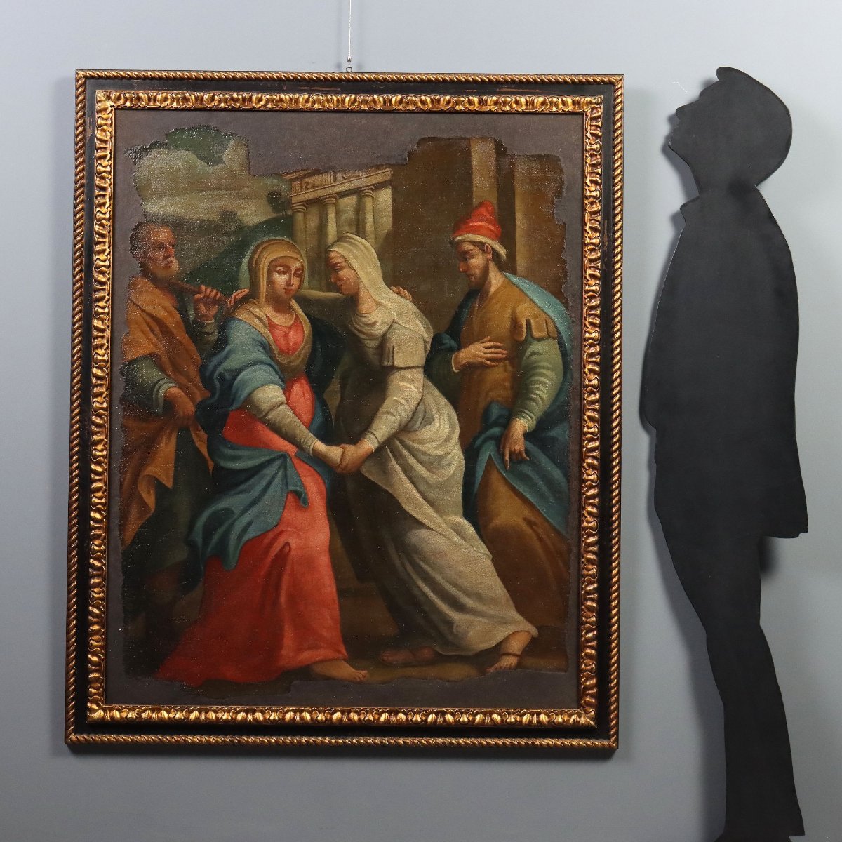 Tableau Ancien Sujét Sacré Huile sur Toile Italie XVIIe-XVIIIe Siècle-photo-2
