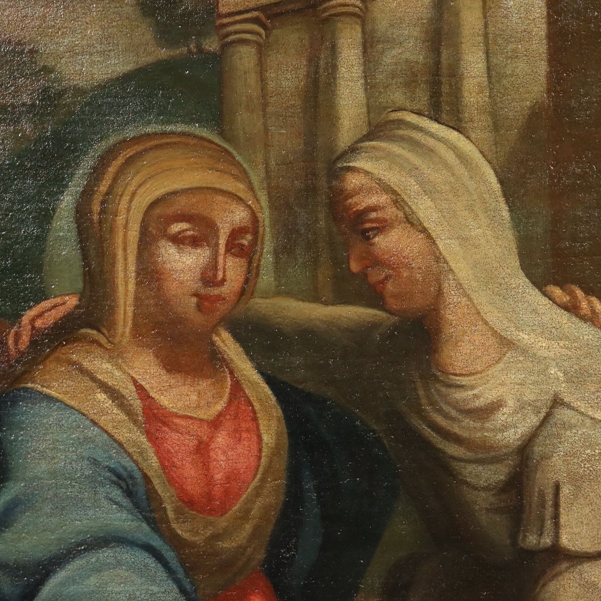 Tableau Ancien Sujét Sacré Huile sur Toile Italie XVIIe-XVIIIe Siècle-photo-4