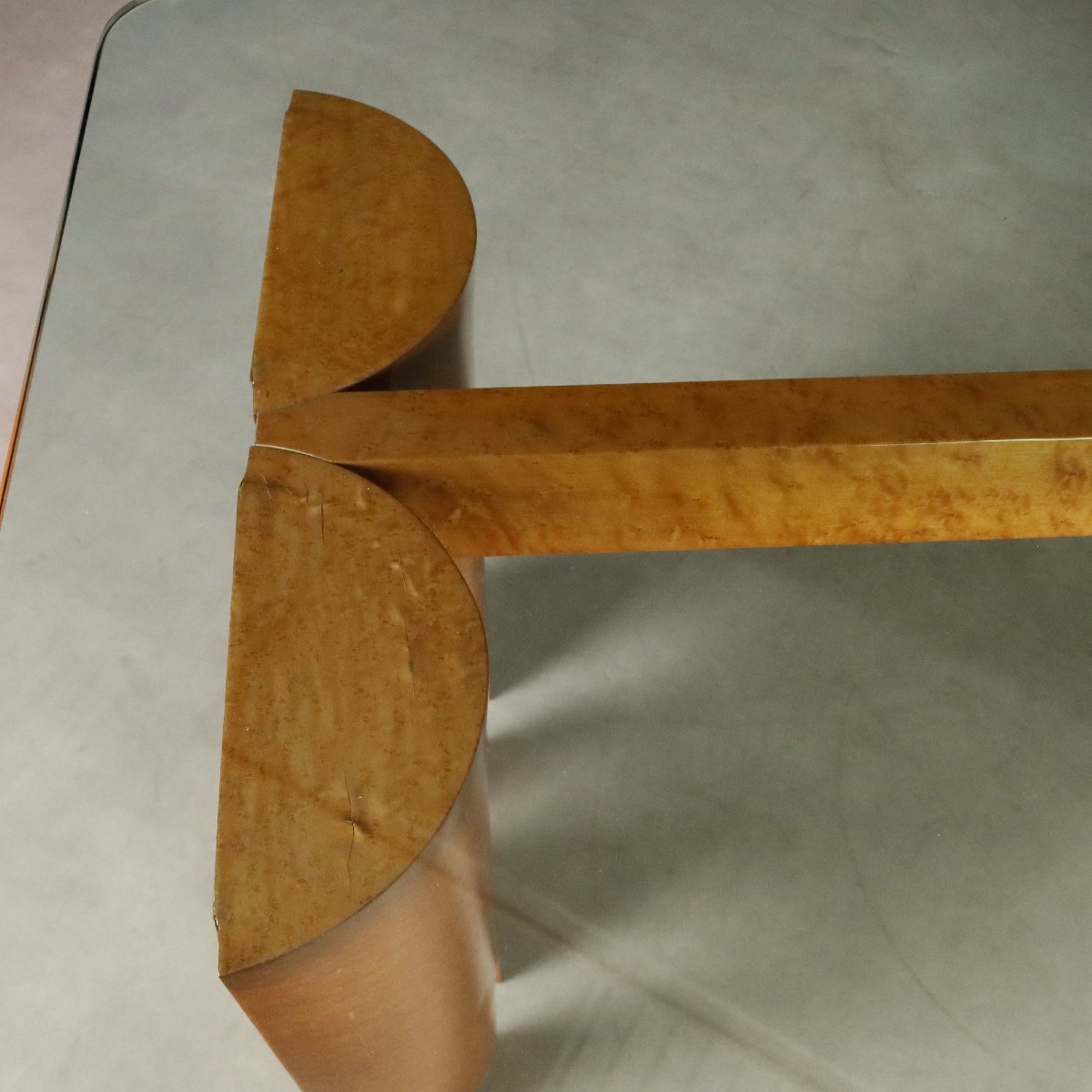 Vintage Table Burl Crystal Design Italy 1970s Original-photo-2
