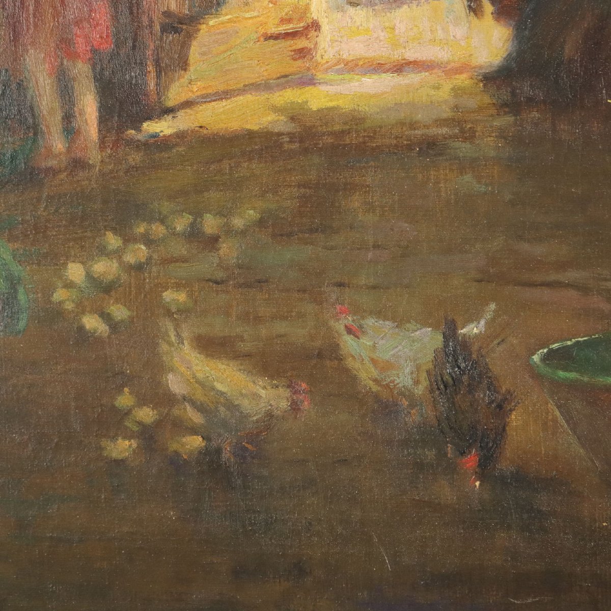 G. Solenghi Antique Painting Interior With Figures Oil On Canvas 1917-photo-4