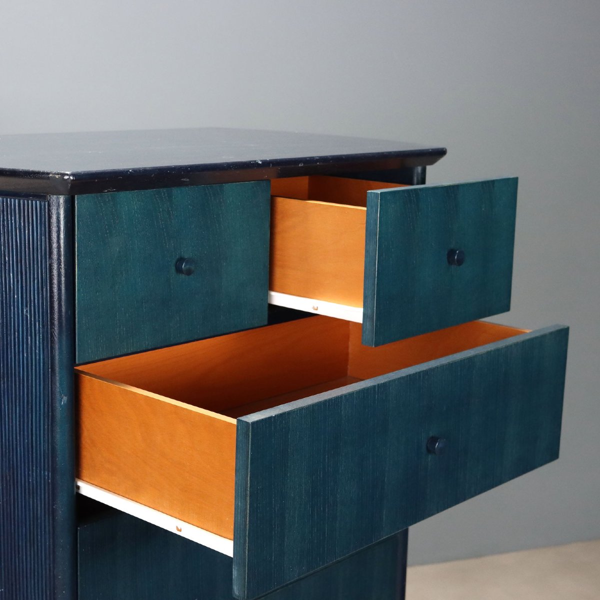Commode Vintage Roberti Rattan Bois Design Italie Années 1980 Originale-photo-3