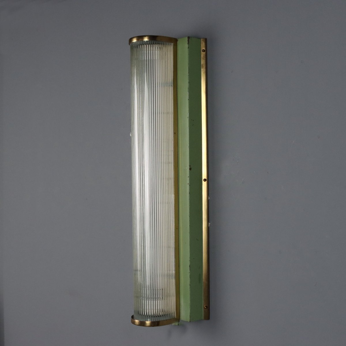 Vintage Wall Lamp Brass Glass Design Italy 1940s-1950s Originals-photo-4