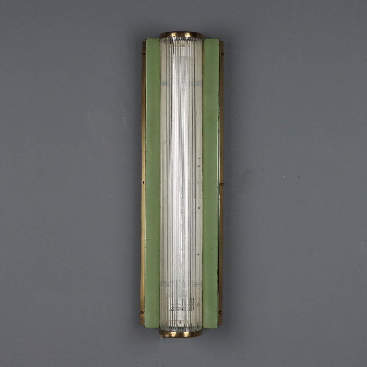 Vintage Wall Lamp Brass Glass Design Italy 1940s-1950s Originals-photo-2