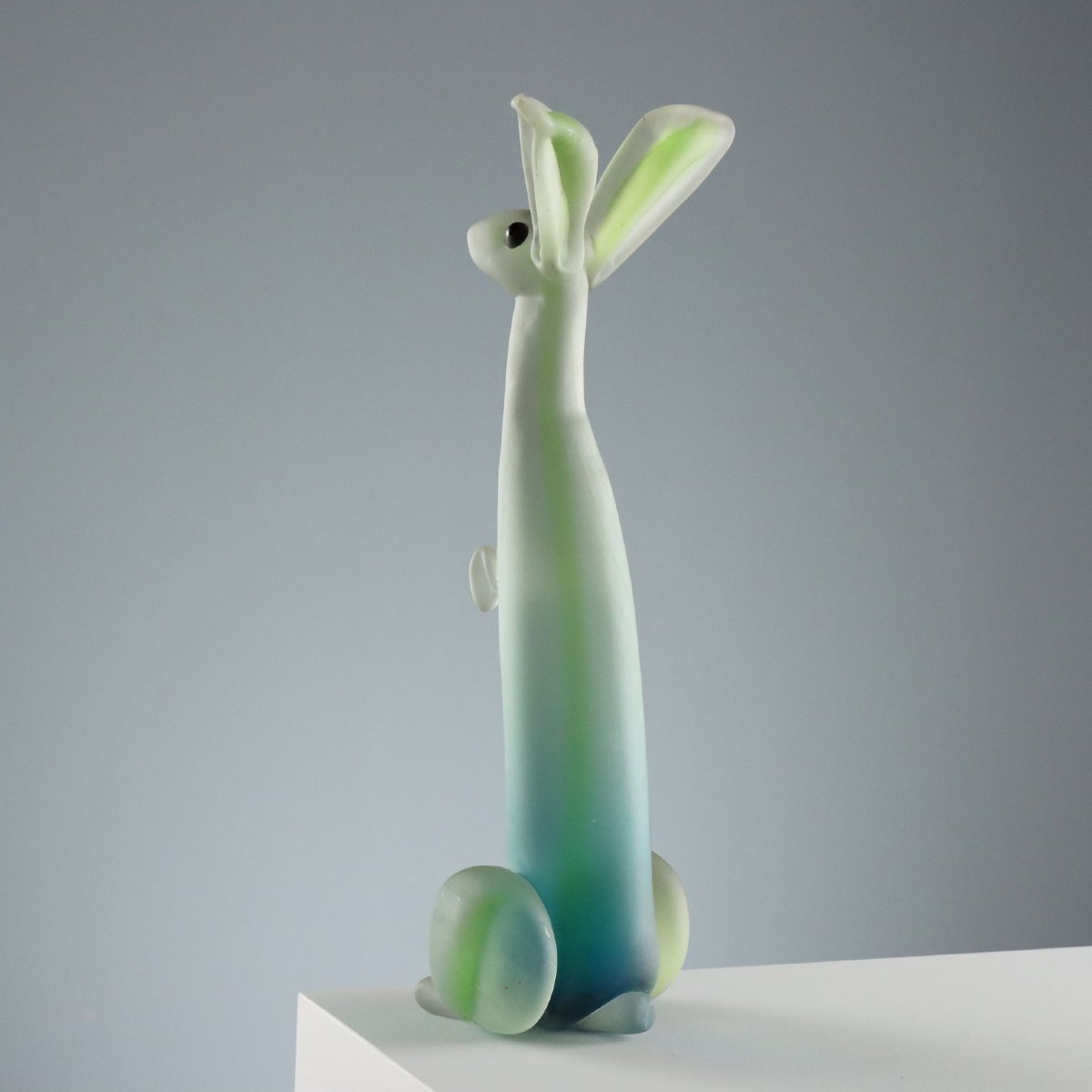 Vintage Sculpture Rabbit Murano Glass Italy 1940s-photo-5