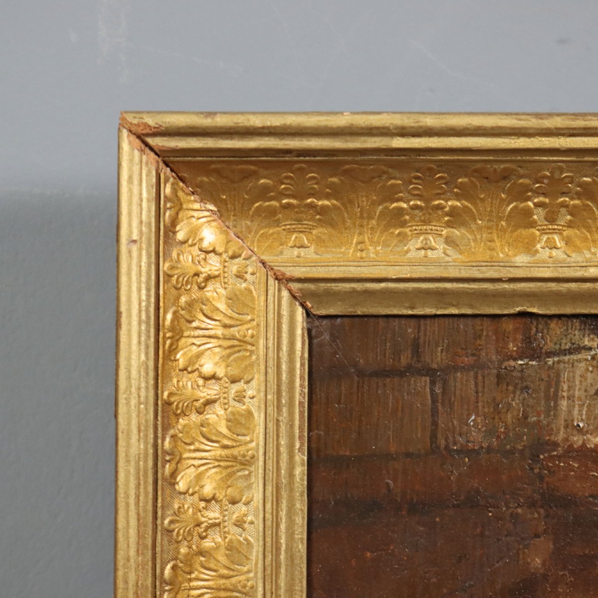 Antique Painting Archictectural Folly Oil On Canvas XVIII Century-photo-3