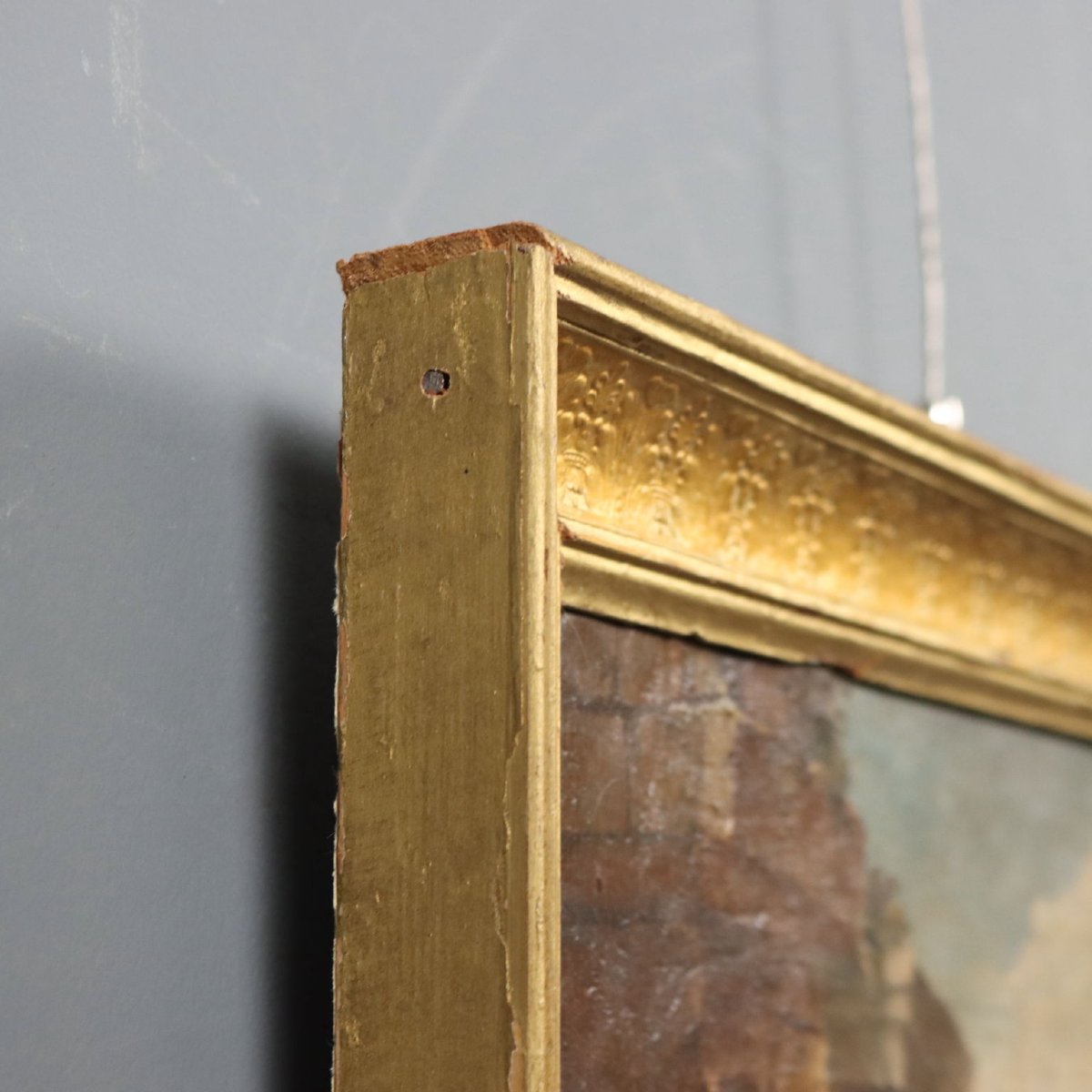 Antique Painting Archictectural Folly Oil On Canvas XVIII Century-photo-4