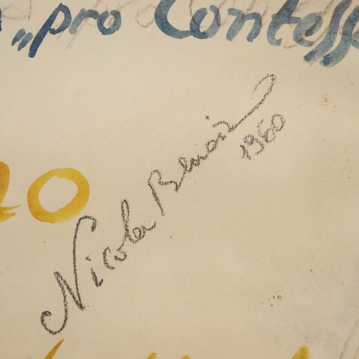Dessin Moderne Signé Nicola Benois Grande Fête du Nouvel An 1960-photo-4