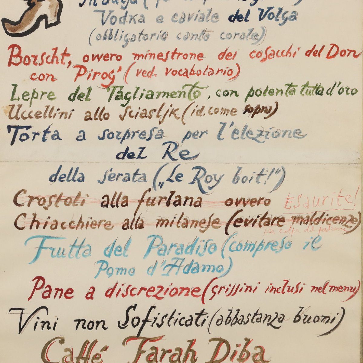 Dessin Moderne Signé Nicola Benois Grande Fête du Nouvel An 1960-photo-2