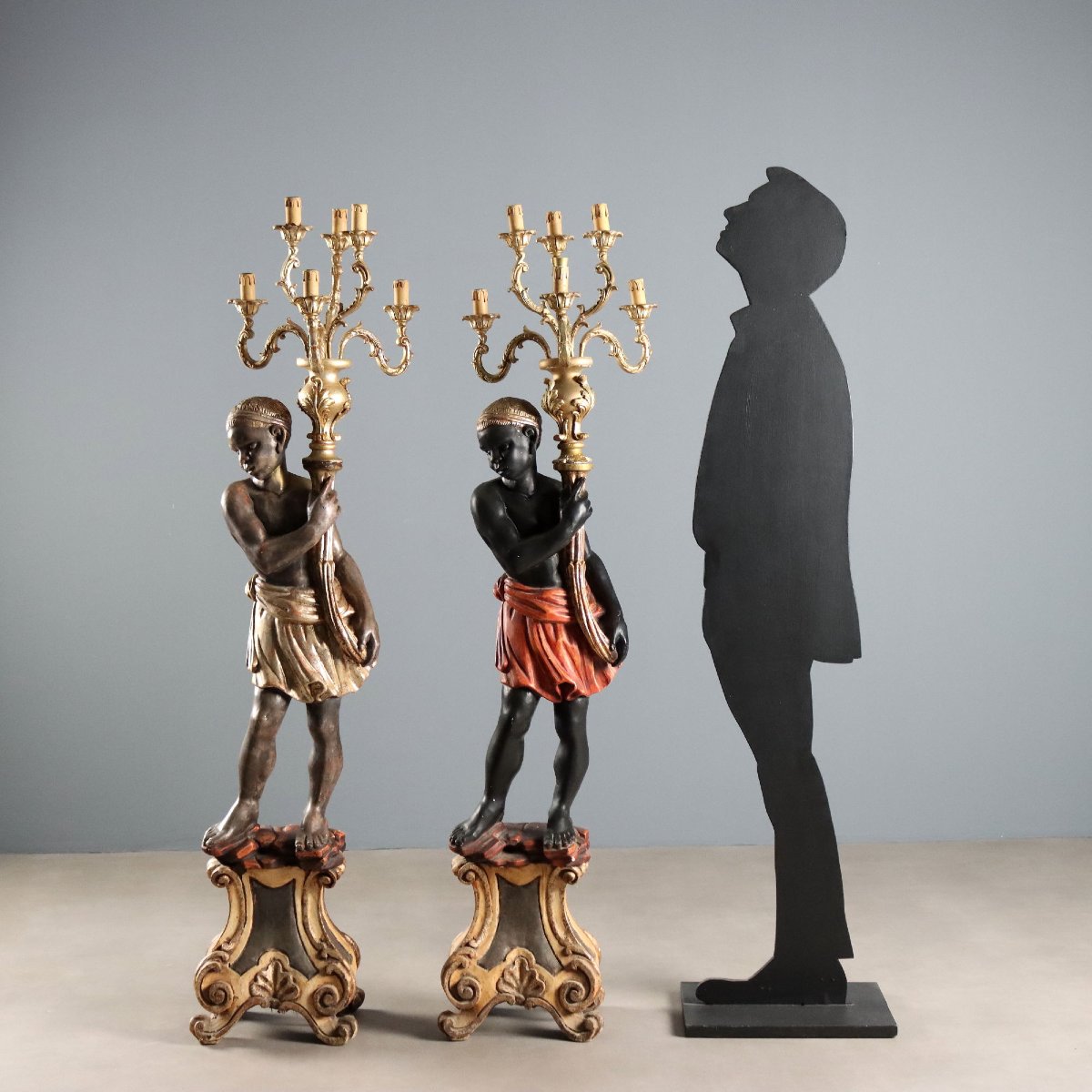 Decorative Italian-style Candlesticks, Mid-20th Century-photo-2