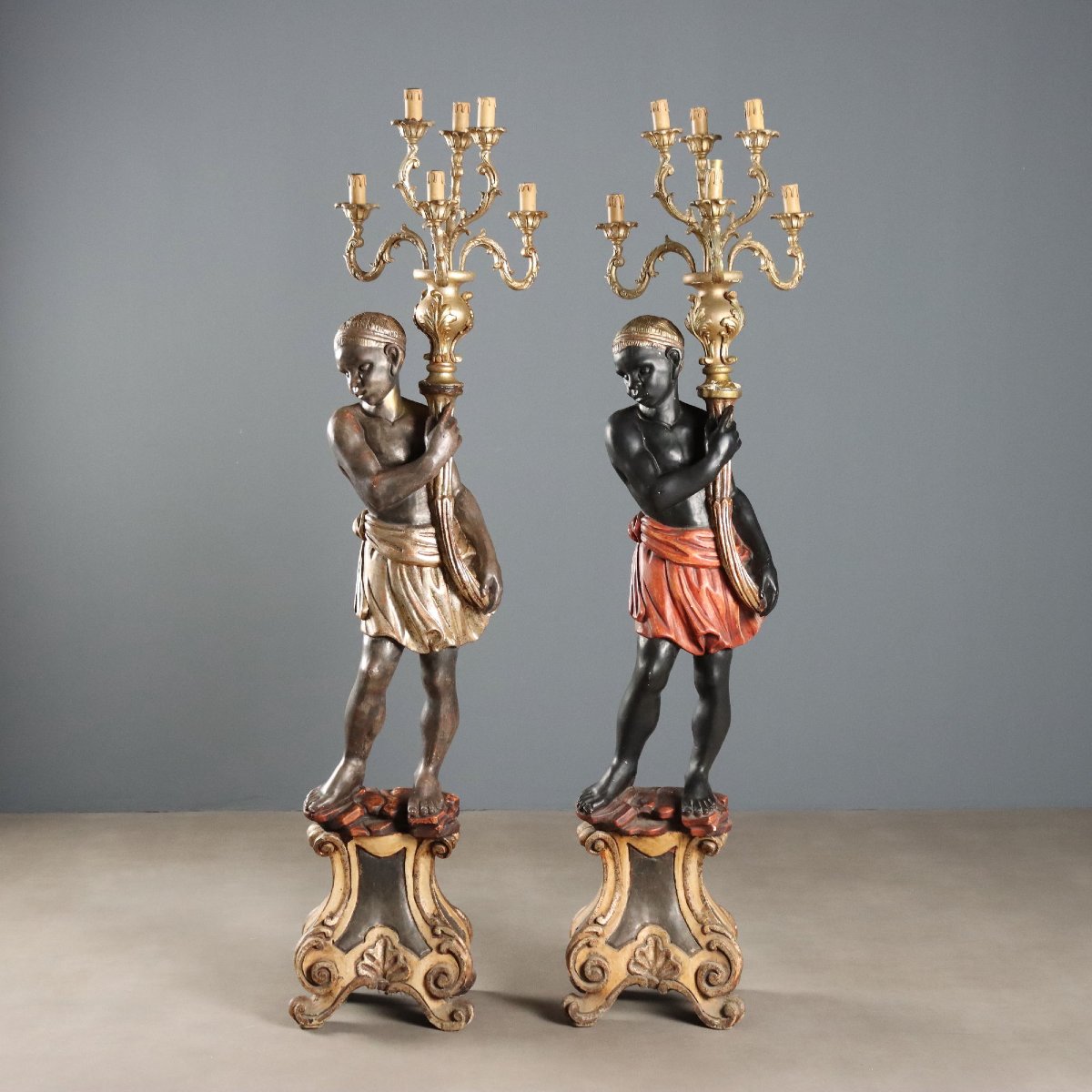 Decorative Italian-style Candlesticks, Mid-20th Century