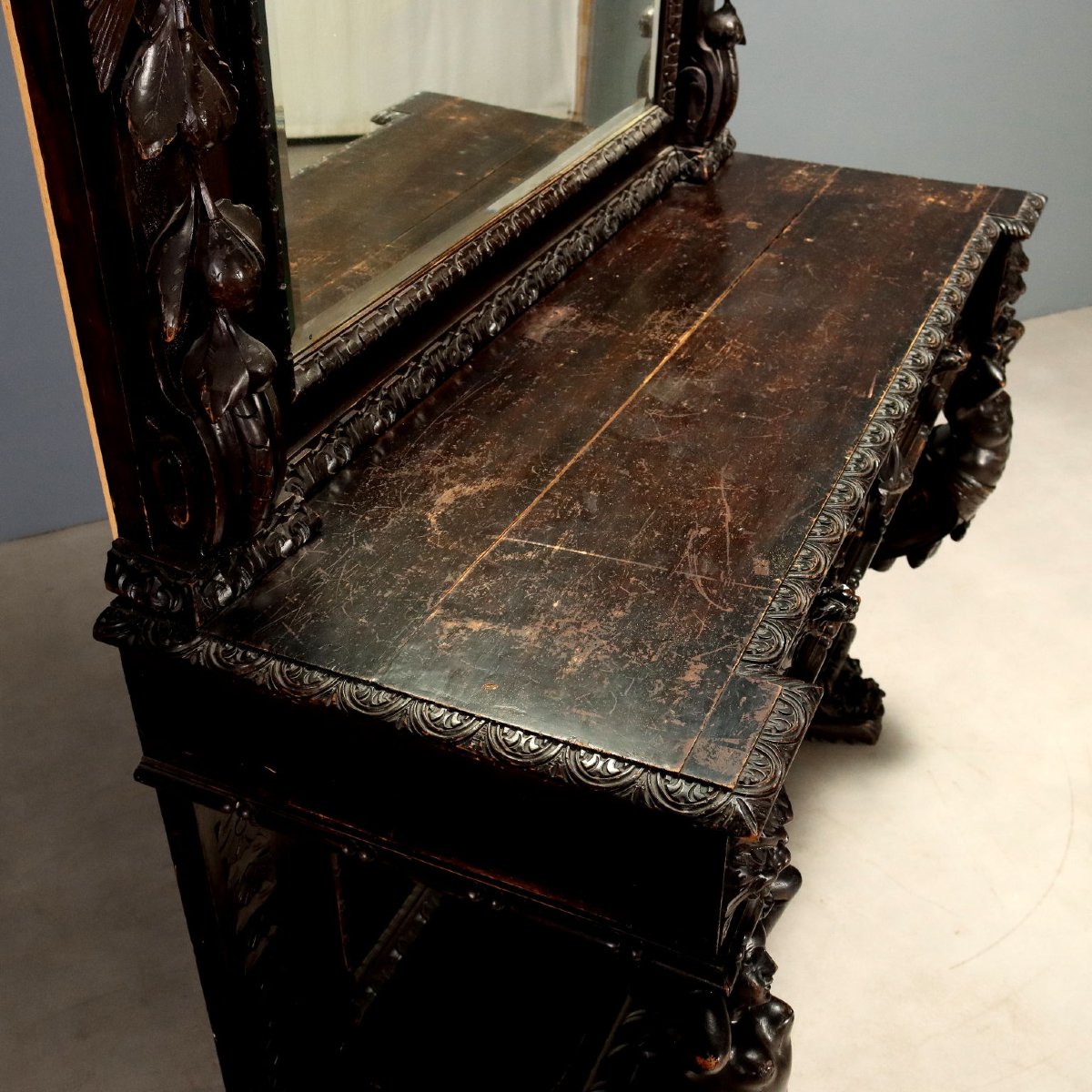 Neo-baroque Console Table With Mirror, Italy, Late 19th Century-photo-1
