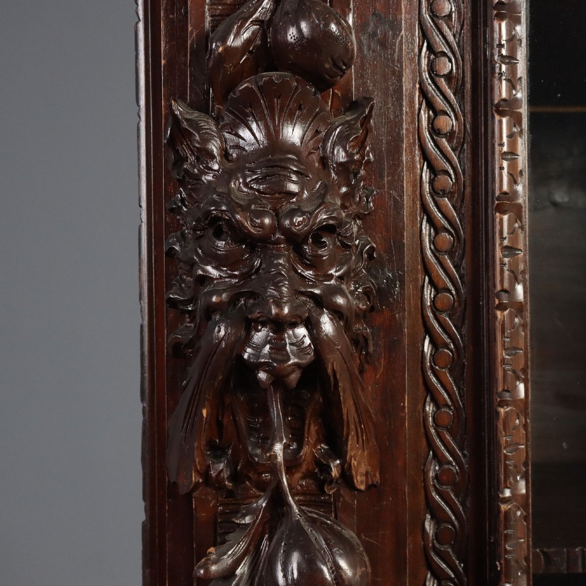 Vitrine Néobaroque en Noyer Fin XIXe Siècle-photo-4