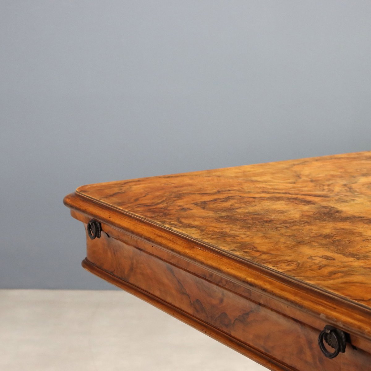Art Deco Table In Walnut And Walnut Burl, Italy, First Half Of The 20th Century-photo-4